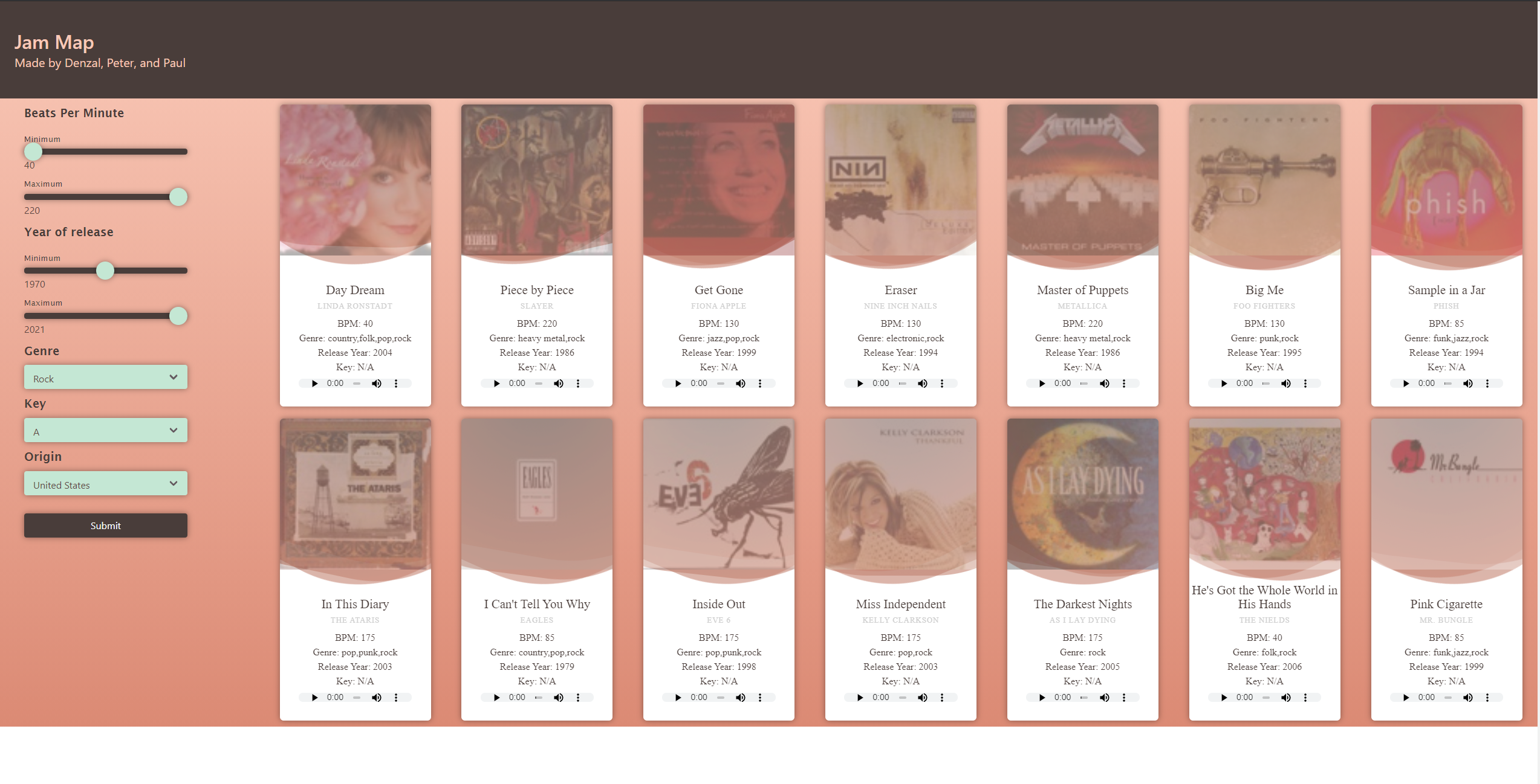 screenshot of Jam Map the application
